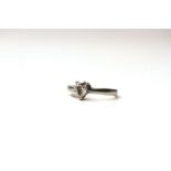PEAR CUT DIAMOND RING, estimated weight 0.55ct, mounted in platinum, ring size O,