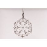Vintage Handmade Diamond Snowflake Pendant, comes with a chain.