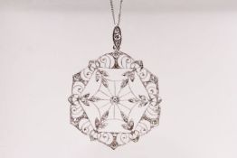 Vintage Handmade Diamond Snowflake Pendant, comes with a chain.
