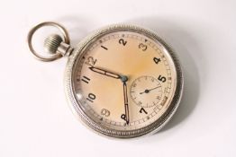 VINTAGE REVUE THOMMEN G.S.T.P MILITARY POCKET WATCH SERVICED, circular cream dial with arabic