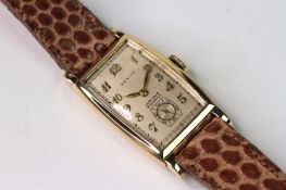 GENTLEMENS VINTAGE ZENITH JEAN LOUIS ROEHRICH WRISTWATCH, rectangular silver dial with arabic