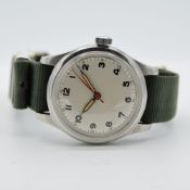 *TO BE SOLD WITHOUT RESERVE* GENTLEMAN'S ENICAR SIGNED CASE & MOVEMENT, CIRCA. 1950S "MILITARY"