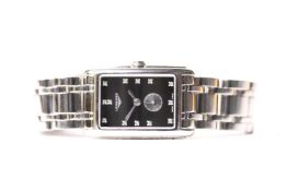 LONGINES DIAMOND DIAL DOLCE VITA WRISTWATCH REF L5.255.4 W/BOX & PAPERS, rectangular black dial