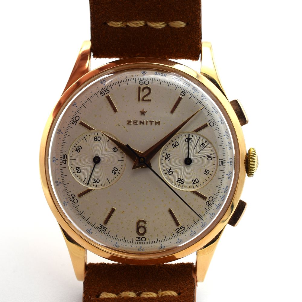 GENTLEMAN'S OVERSIZED ZENITH CHRONOGRAPH 156D, 18CT PINK GOLD, REF. 19518, CIRCA 1954, 37MM, - Image 5 of 11