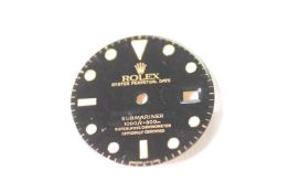 ROLEX SUBMARINER DATE STEEL AND GOLD DIAL, circular gloss black dial with gold applied hour markers,