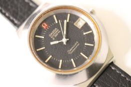 OMEGA SEAMASTER F300HZ ELECTRONIC 'CONE' WRIST WATCH, circular black dial with baton hour markers,
