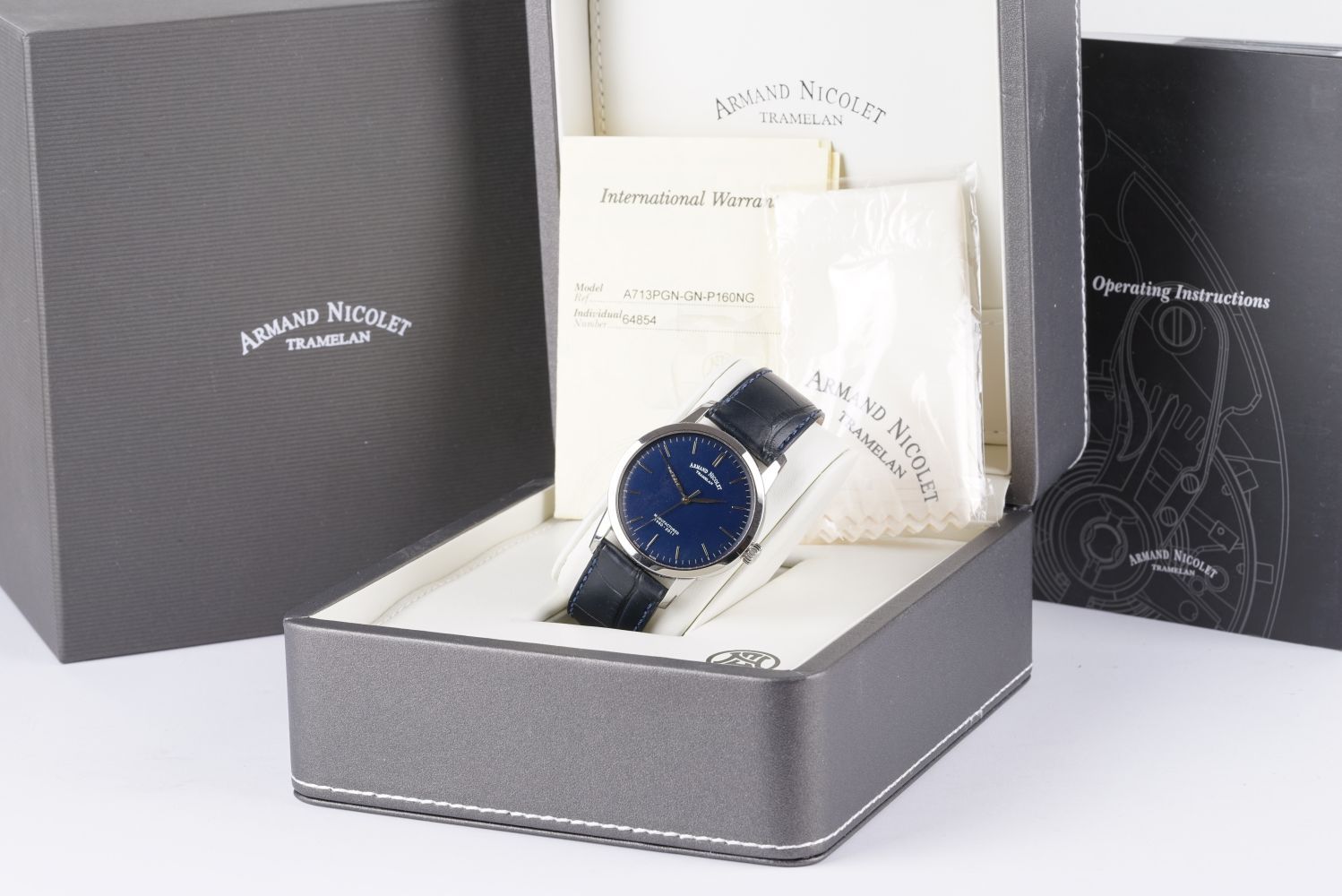 GENTLEMENS ARMAND NICOLET TRAMELAN LTD EDITION OF 999 PIECES WRISTWATCH W/ BOX & PAPERS, circular - Image 2 of 2