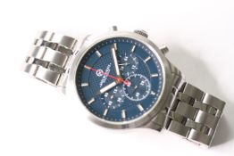 MELBOURNE WATCH COMPANY AUTOMATIC CHRONOGRAPH WITH SPARE LINKS, circular blue dial with baton hour
