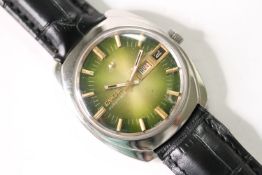 *TO BE SOLD WITHOUT RESERVE* ENICAR AUTOMATIC WRISTWATCH, circular green dial with baton hour