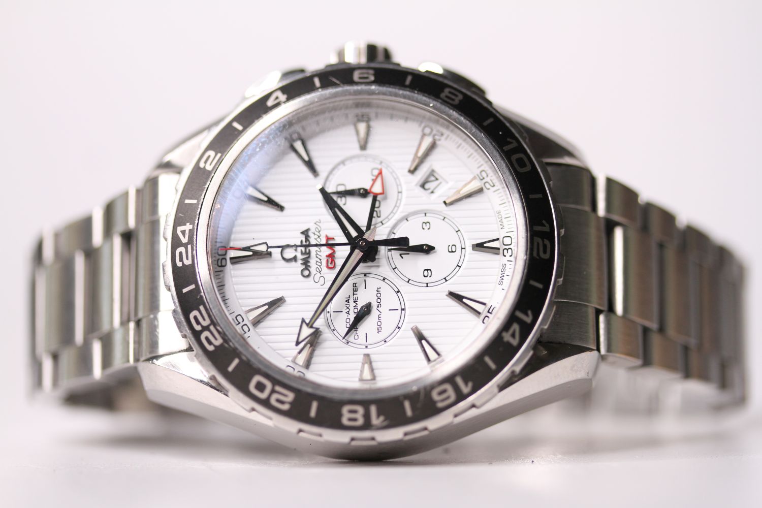 OMEGA SEAMASTER GMT AQUA TERRA CO-AXIAL WRISTWATCH REF 231.10.44.52.04.001 W/BOX & PAPERS,