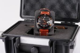 GENTLEMENS RALF TECH WRX AUTOMATIC WRISTWATCH W/ BOX & PAPERWORK, circular black dial with large