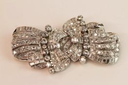 Platinum Double Clip Brooch, estimated total diamond weight 10.00ct, estimated weight 29.5g, 63.