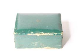 1950s ROLEX WATCH BOX, green Rolex watch box, sports model box, worn condition, comes with watch