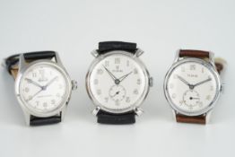 GROUP OF 3 TUDOR WRISTWATCHES, group of three tudor wristwatches with re finished dials, 30-35mm