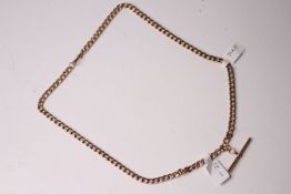 9CT GOLD ALBERT CHAIN, approximately 12.01g, stamped 9ct yellow gold, approximate total length