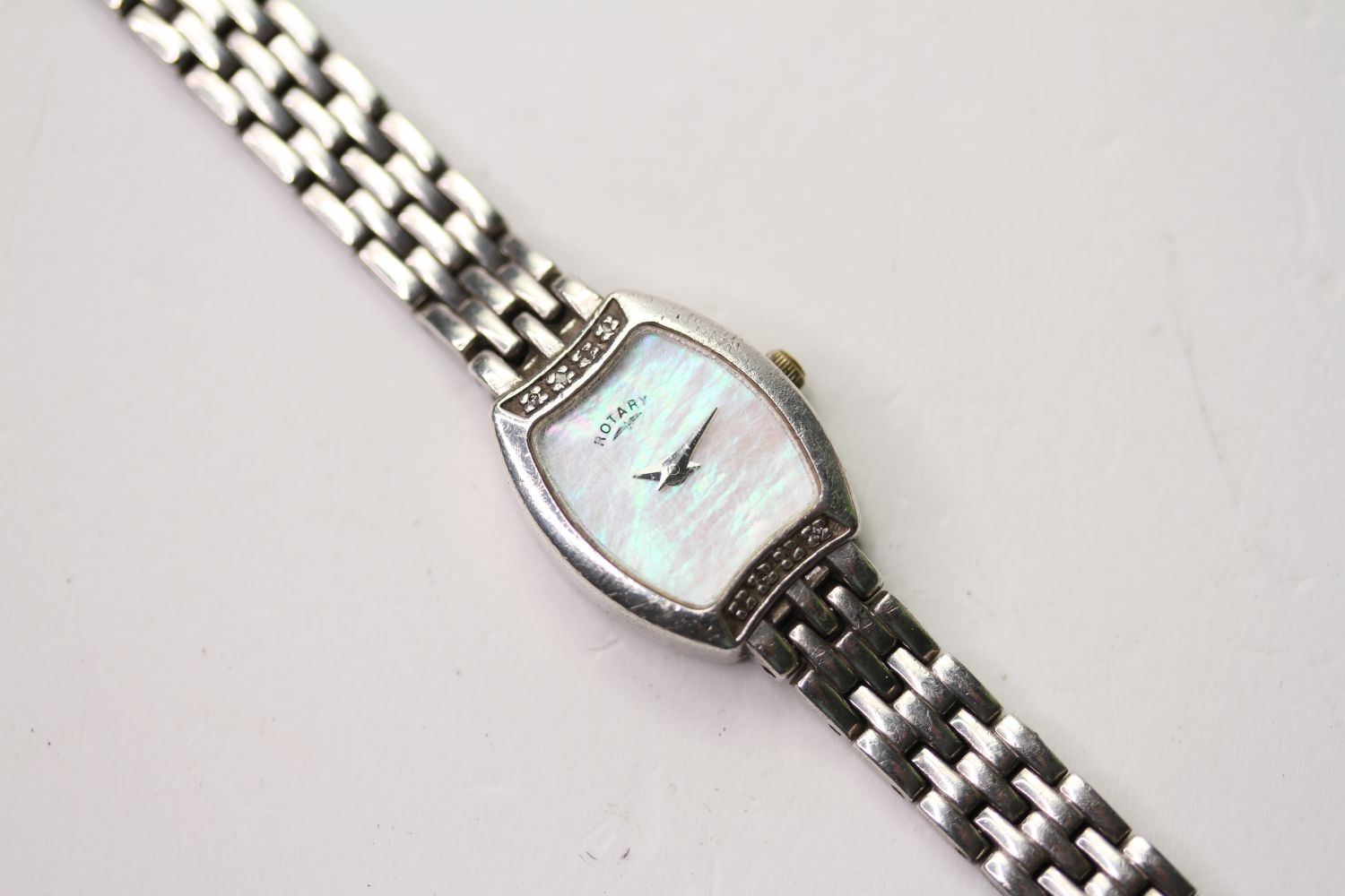 ROTARY WRISTWATCH REF 11190 W/BOX, mother of pearl dial, 17mm sterling silver case with snap case - Image 2 of 5