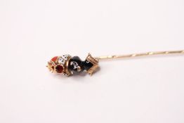 Blackamoor stick pin, approximately 7.5cm