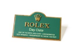 Rolex Day-Date Display Sign, 6.5 x 4cm