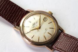 VINTAGE MOVADO SUB SEA KINGMATIC AUTOMATIC WRIST WATCH, circular cream dial with baton hour markers,