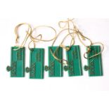 Set of NOS 1970s Rolex 'Swimpruf' swing tags for references; 6263 / 6265 / 5513 / 5512 / 1680 / 1665