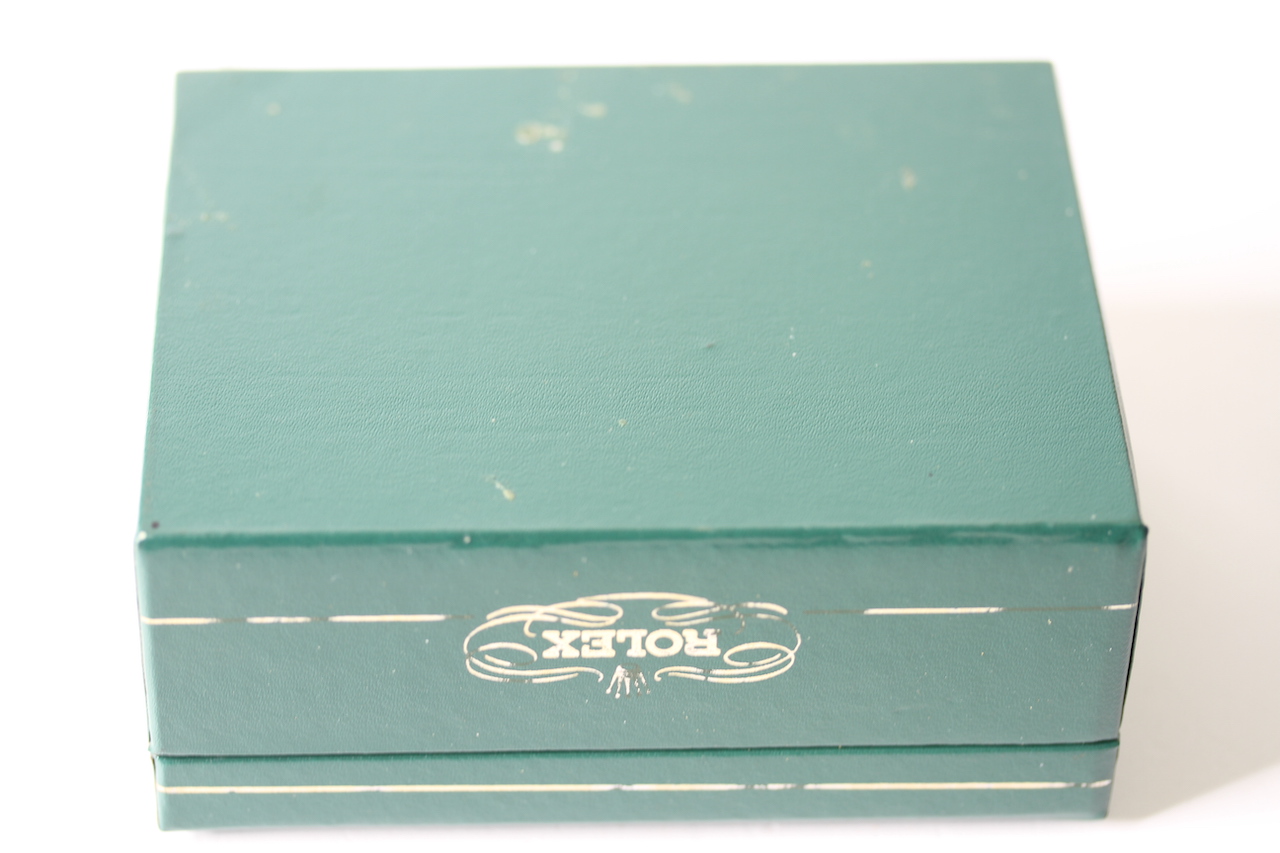 1950s ROLEX WATCH BOX, green Rolex watch box, sports model box, good condition, comes with watch - Image 3 of 3