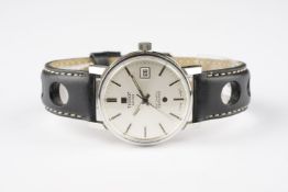 GENTLEMENS TISSOT SEASTAR AUTOMATIC DATE WRISTWATCH REF. 44521-4, circular silver dial with stick