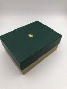 Rolex box, inner box measurements 145mm x 110 x 65mm.