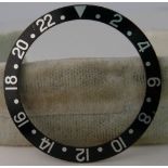 VINTAGE ROLEX GMT 1675 BEZEL INSERT, slight wear marks present at the 22 and between 6-8 0'clock