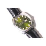 *TO BE SOLD WITHOUT RESERVE* ENICA AUTOMATIC WRIST WATCH, circular sunburst green dial with baton