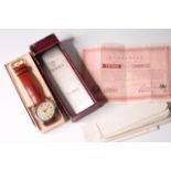 TUDOR OYSTER WRIST WATCH WITH BOX AND PAPERS 1961 REFERENCE 7934, circular cream dial with baton and