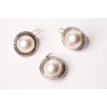 Mother Of Pearl Pendant & Earring Set, pair of mop circular earrings with fish hook backs, mop set