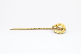 18ct gold antique horseshoe stick pin 1.5 grams gross