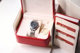 OMEGA SEAMASTER 300 MID SIZE WITH BOX AND PAPERS 2003 REFERENCE 2551.80.00, circular blue wave