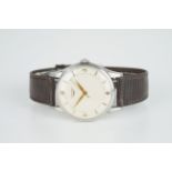 GENTLEMENS LONGINES WRISTWATCH REF. 8035-1 CIRCA 1953, circular off white dial with hour markers and
