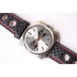 VINTAGE BREITLING TOP TIME WRIST WATCH, circular sunburst silver dial, two black subsidary dials,