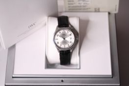 IWC SPITFIRE AUTOMATIC MID SIZE WITH BOX AND PAPERS 2008, circular sunburst silver dial with