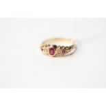 Ruby & Diamond Ring, size N, 2.17g.