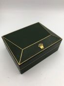 Rolex box circa 1980s, large 60’s coffin box mint condition, measurements 130mm x 110mm x 60mm.