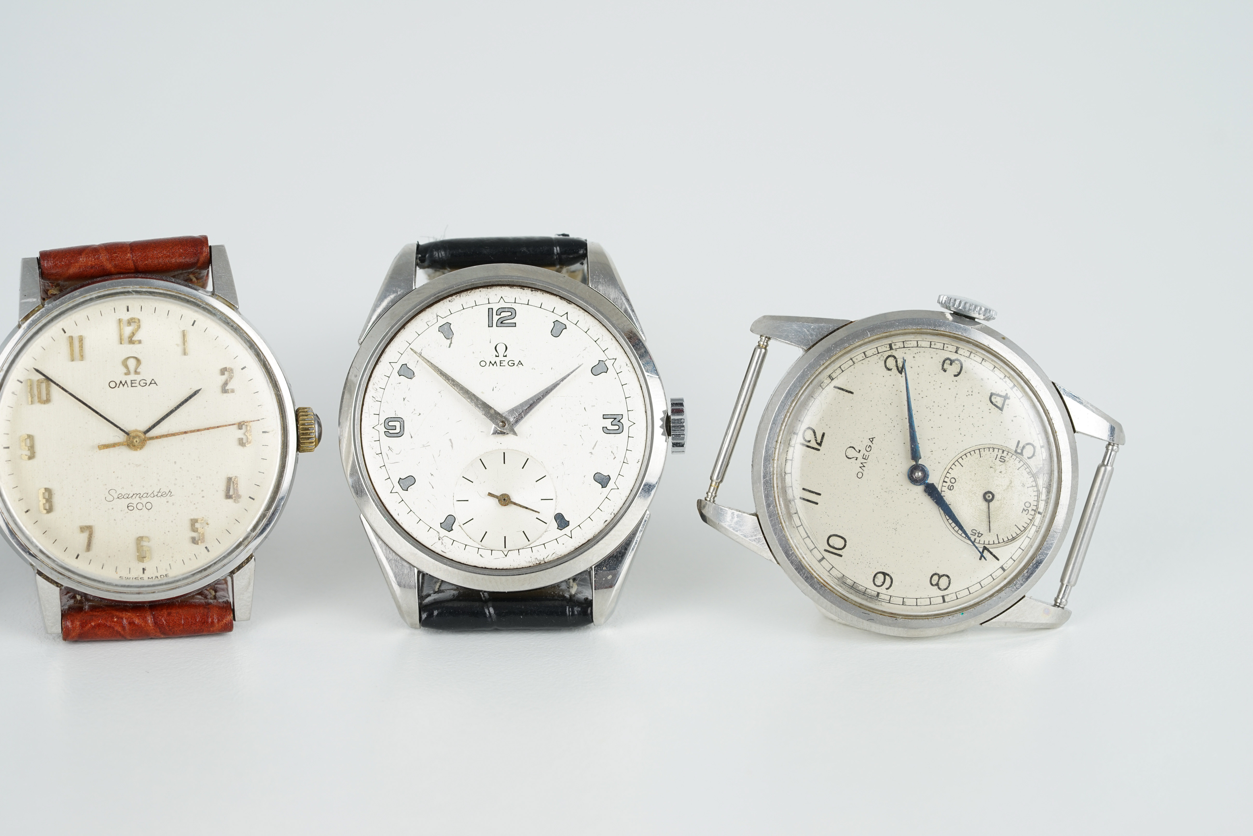GROUP OF 4 OMEGA WRISTWATCHES, all stainless steel cases with manually wound movements inside, all - Image 3 of 3