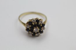 18ct Gold gemstone cluster ring 3.1 grams gross