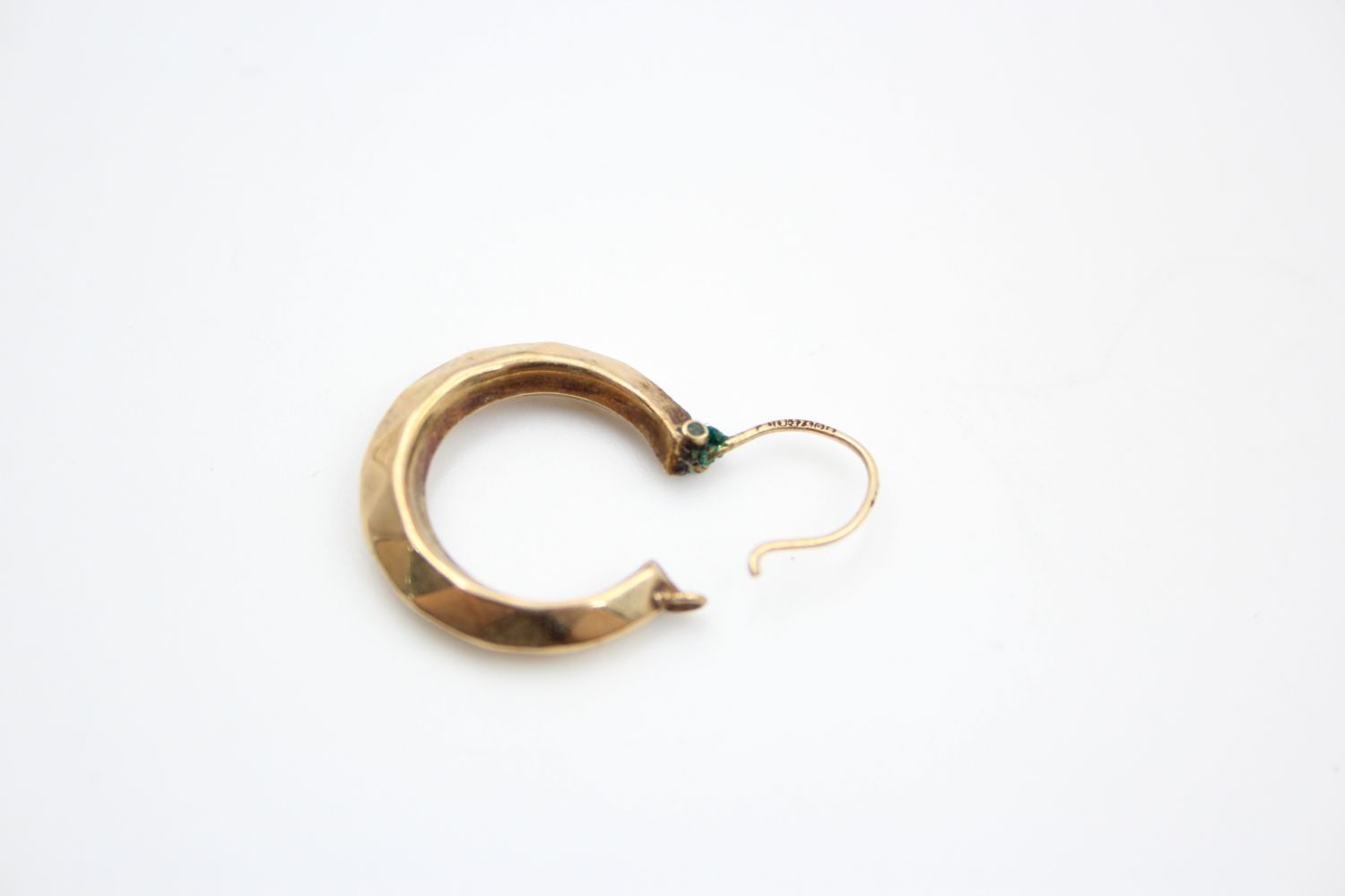 2 x 9ct gold hoop earrings 2.5 grams gross - Image 5 of 9