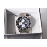 EDOX SPIRIT OF NORWAY LIMITED EDITION WATCH WITH BOX, circular blue dial with three silver subsidary