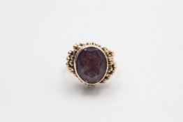 14ct garnet ornate statement ring 3.8 grams gross