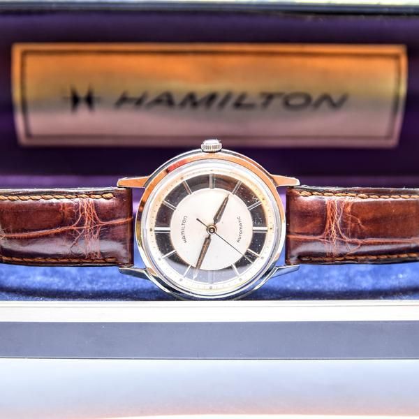 HAMILTON AUTOMATIC MICRO-ROTOR WRISTWATCH WITH TUXEDO DIAL AND ORIGINAL BOX 1950S. REFERENCE - Image 2 of 12