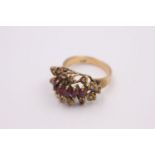 14ct gold ruby & diamond dress ring - as seen 5.5 grams gross