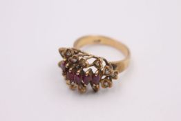 14ct gold ruby & diamond dress ring - as seen 5.5 grams gross