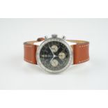 GENTLEMENS BREITLING NAVITIMER CHRONOGRAPH WRISTWATCH REF. 806 CIRCA 1966, circular black gilt