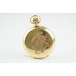 VINTAGE MUIR & SON GLASGOW 18CT GOLD POCKET WATCH, circular white dial with roman numeral hour