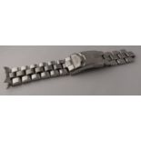 incomplete Genuine Breitling 20mm Bracelet, with one end link marked SCA. Clasp does not lock