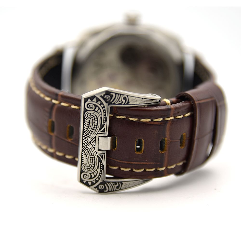 *TO BE SOLD WITHOUT RESERVE* "PAM" HOMAGE ENGRAVED DETAILED CASE AND BUCKLE, MANUALLY WOUND, 46MM - Image 5 of 6